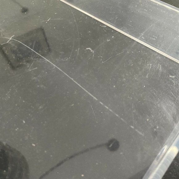 Vintage Acrylic Clear Serving Tray Square Handled Ottoman Style 12" - Picture 5 of 7